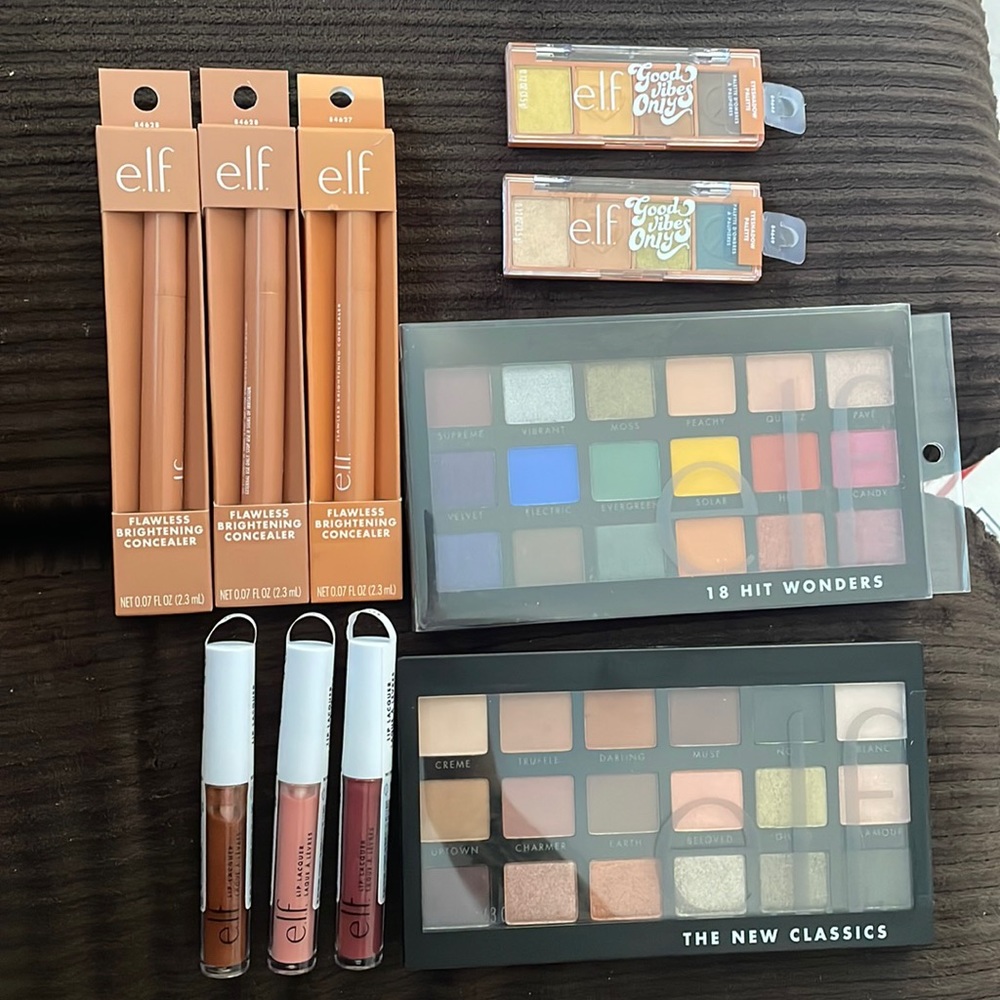 HP🎉 E.L.F 10 PIECE MAKEUP BUNDLE- eyeshadow, concealer, lipgloss, NWT SEALED✨